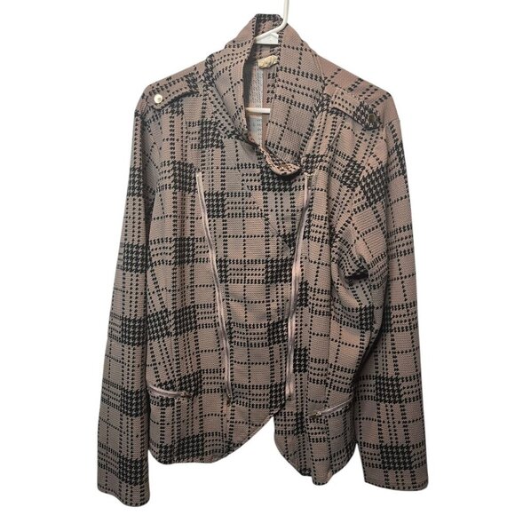 Perch by Blu Pepper Plaid Moto Style Jacket Size 3X C26 - Picture 1 of 2